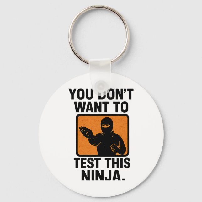 Martial Arts Boxing Ninja Danger Stencil Graphic  Keychain (Front)