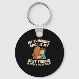 Martial Arts Boxing Punching Bag Best Friend Graph Keychain