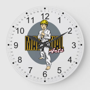 Martial Arts Boy Large Clock