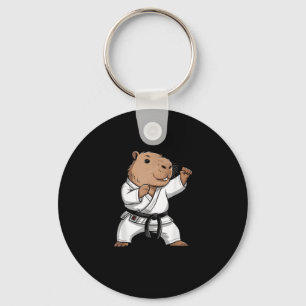 Martial Arts Capybara Funny Karate Taekwondo Jiu J Keychain