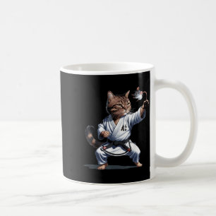 Martial Arts Cat Karate Black Belt Funny Fighter Coffee Mug