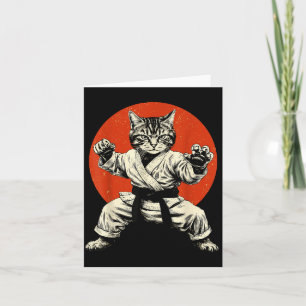Martial Arts Cat Karate Judo Japanese Flag Funny J Card