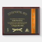 Martial Arts Certificate Award Plaque