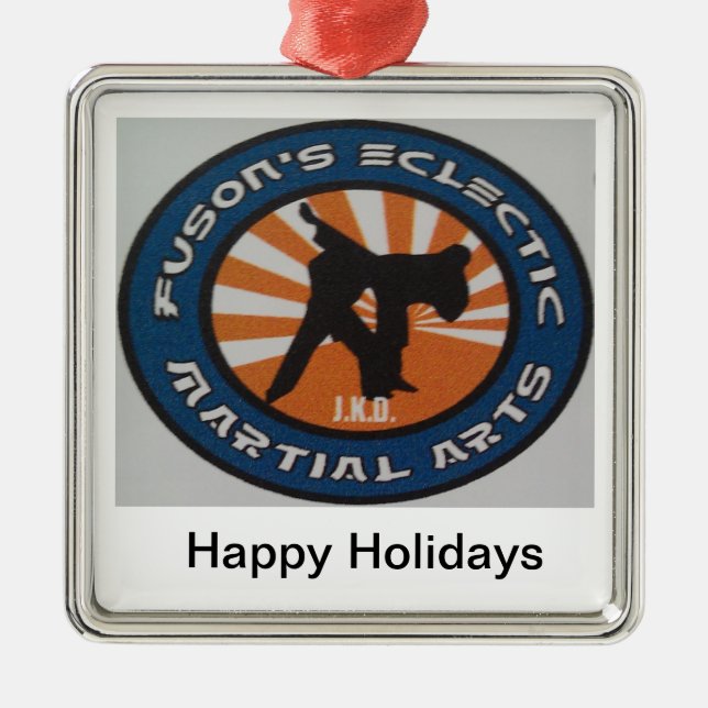 Martial Arts Christmas Holiday Ornamnet Metal Ornament (Front)