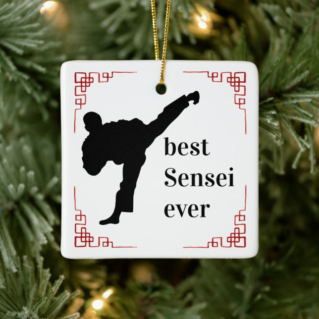 Martial Arts Coach | Best Sensei Ever Ceramic Ornament (Tree)
