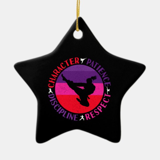 Martial Arts Core Values - Karate Ceramic Ornament (Front)