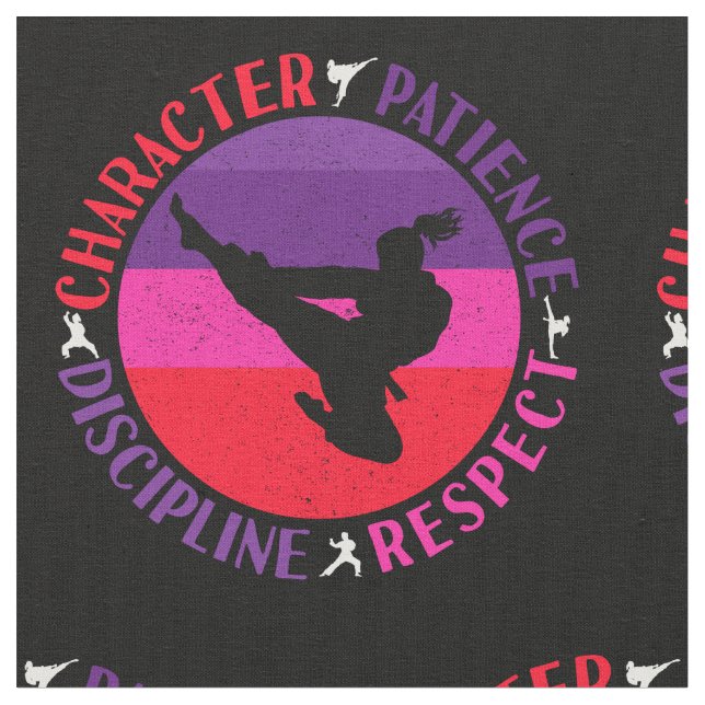 Martial Arts Core Values - Karate Fabric (Close Up)