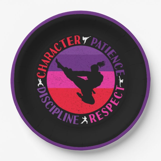 Martial Arts Core Values - Karate Paper Plate (Front)