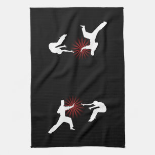 Martial Arts Energy Silhouette Kitchen Towel