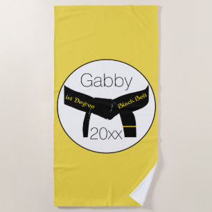Martial Arts First Degree Black Belt Beach Towel