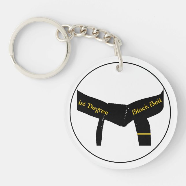 Martial Arts First Degree Black Belt Keychain (Front)