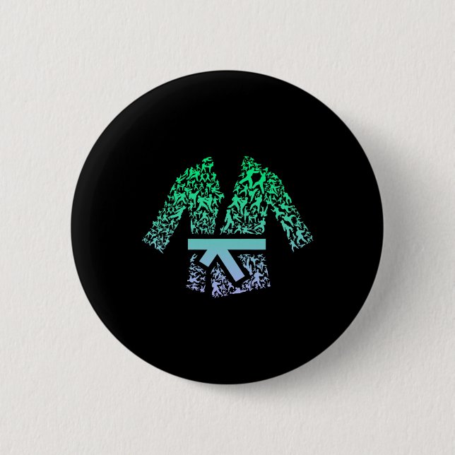 Martial Arts For Karate Fighter Gi Karate Uniform  2 Inch Round Button (Front)