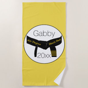 Martial Arts Fourth Degree Black Belt Beach Towel