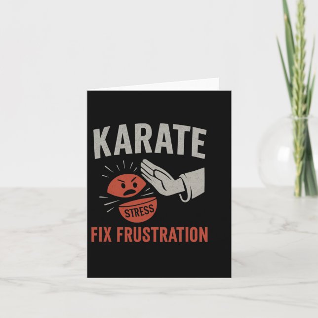 Martial Arts Funny Karate Fix Frustration Stress R Card (Front)