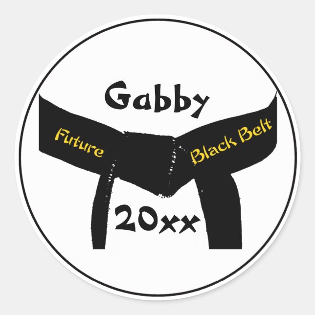 Martial Arts Future Black Belt Stickers (Front)