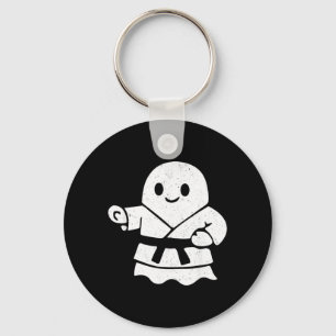 Martial Arts Ghost Funny Halloween Boo Jitsu MMA Keychain