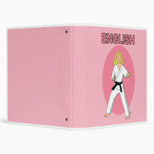 Martial Arts Girl School Binder for English Class