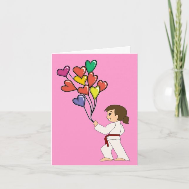 Martial Arts Girl Valentine Cards (Front)