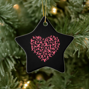 Martial Arts Girls Karate Heart Ceramic Ornament