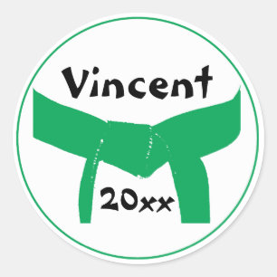 Martial Arts Green Belt Classic Round Sticker