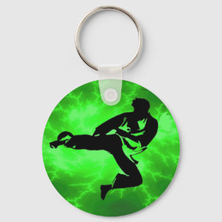 Martial Arts Green Lightning Man Keychain