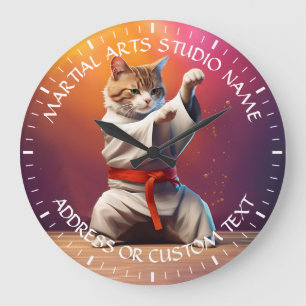 Martial Arts Jiu-jitsu Karate Taekwondo Studio Large Clock