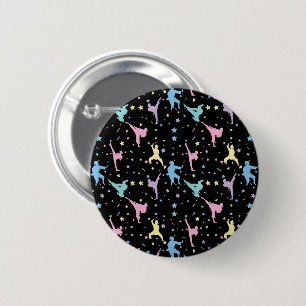 Martial Arts Karate Abstract Stars Sparkles 2 Inch Round Button
