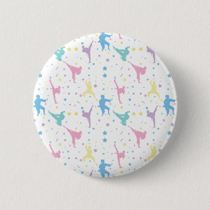 Martial Arts Karate Abstract Stars Sparkles 2 Inch Round Button