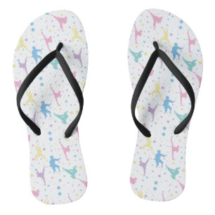 Martial Arts Karate Abstract Stars Sparkles Flip Flops