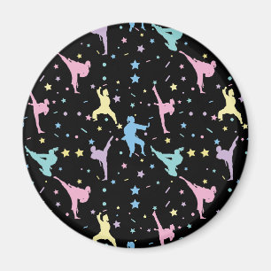 Martial Arts Karate Abstract Stars Sparkles Magnet