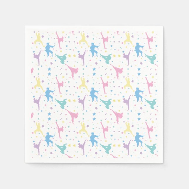 Martial Arts Karate Abstract Stars Sparkles Napkin (Front)