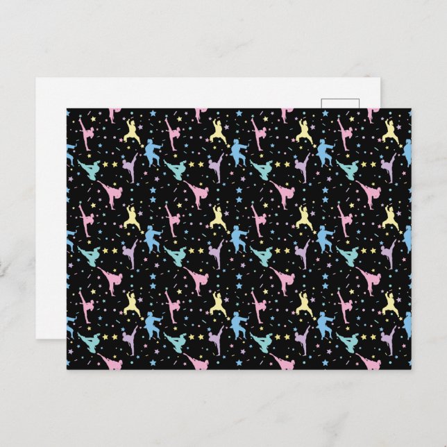 Martial Arts Karate Abstract Stars Sparkles Postcard (Front/Back)