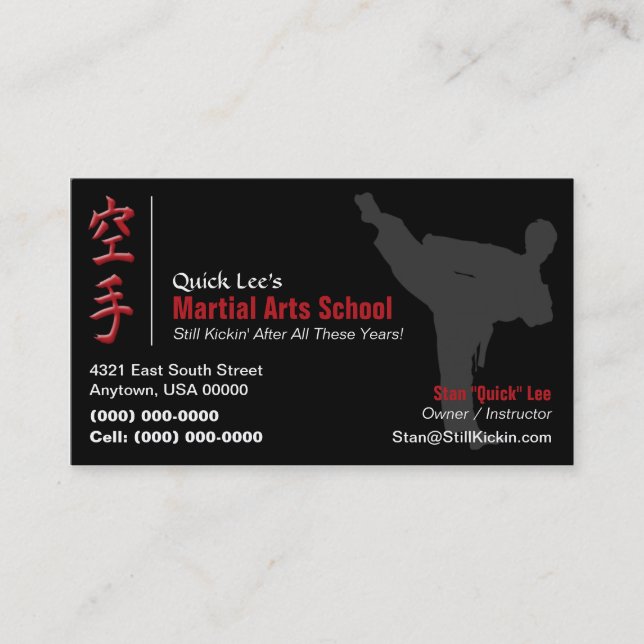 Martial Arts / Karate Business Card (Front)