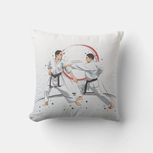 Martial Arts Karate Combat Fighting or Sparring Throw Pillow