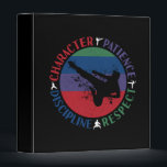Martial Arts - Karate Core Values Binder<br><div class="desc">Karate retro grunge silhouette art design for karateka men and boys practicing a simple life of developing character,  patience,  respect,  and self-discipline. > Proper mindset fosters core values that can be more important than the physical skills learned.  > Personalize it! Add custom name,  photo,  or text.</div>