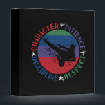 Martial Arts - Karate Core Values Binder<br><div class="desc">Karate retro grunge silhouette art design for karateka men and boys practicing a simple life of developing character,  patience,  respect,  and self-discipline. > Proper mindset fosters core values that can be more important than the physical skills learned.  > Personalize it! Add custom name,  photo,  or text.</div>