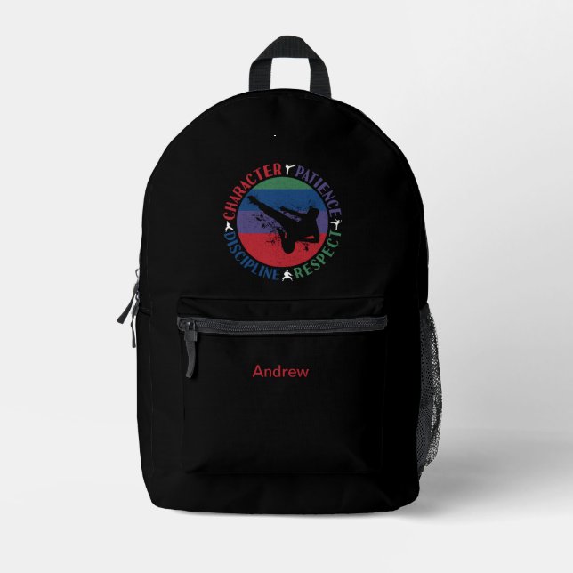 Martial Arts - Karate Core Values Printed Backpack (Front)