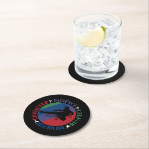 Martial Arts - Karate Core Values Round Paper Coaster