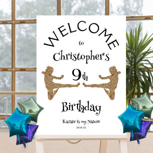 Martial Arts Karate Kids Birthday Welcome Party Poster