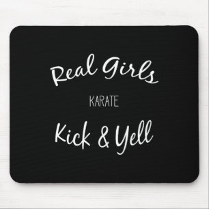 Martial Arts Karate Real Girls Kick And Yell  Mouse Pad