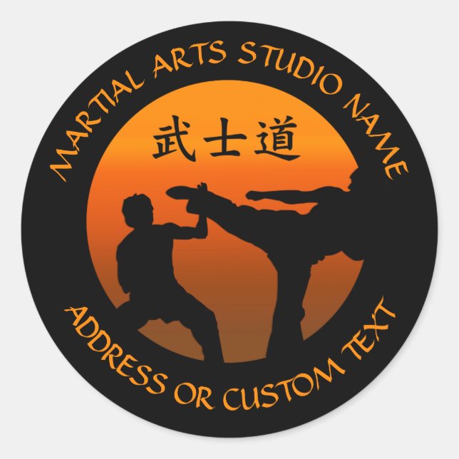 Martial Arts Karate Taekwondo Kung Fu Studio Owner Classic Round Sticker (Front)