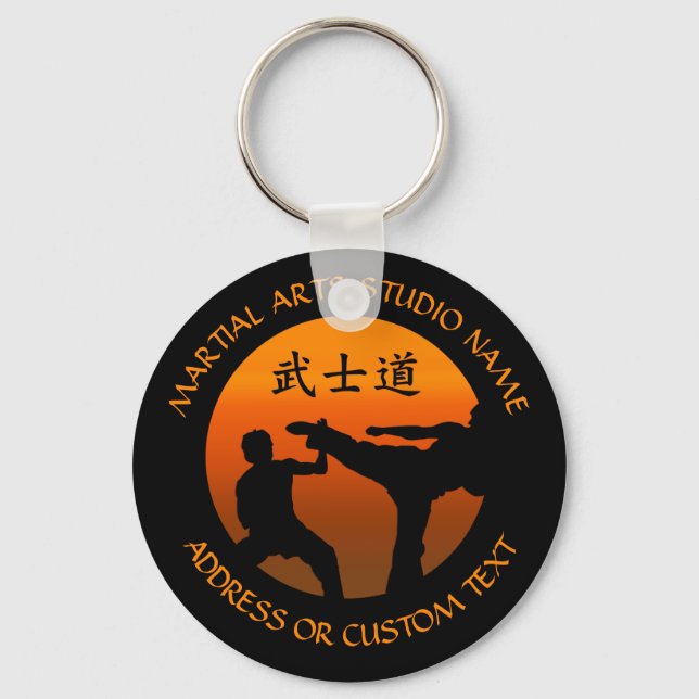 Martial Arts Karate Taekwondo Kung Fu Studio Owner Keychain (Front)