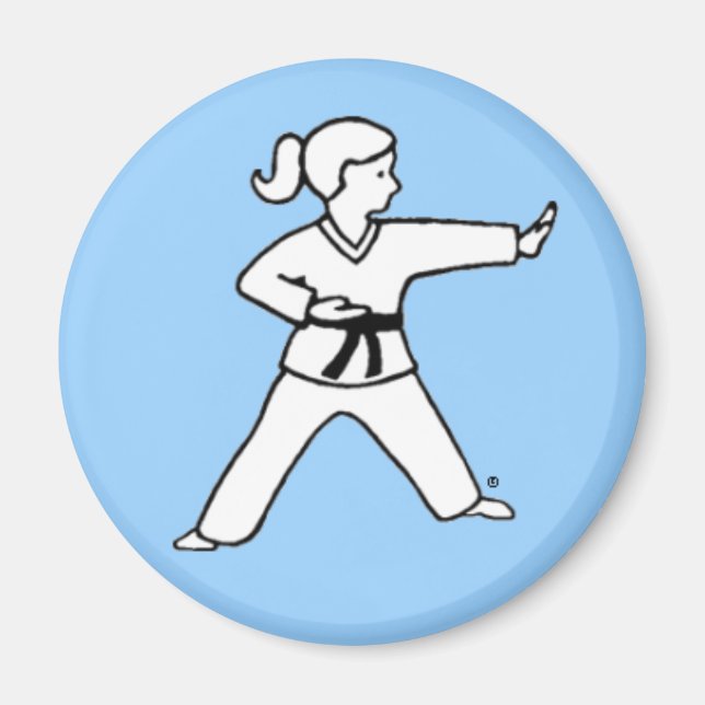 Martial Arts Kid 4 aimant bleu clair (Devant)
