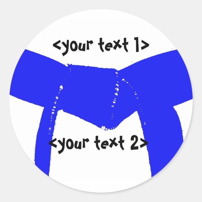 Martial Arts LIght Blue Belt Classic Round Sticker (Front)
