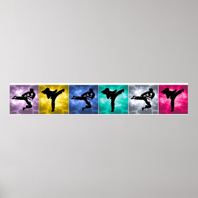 Martial Arts Lightning Wall Border Poster (Front)