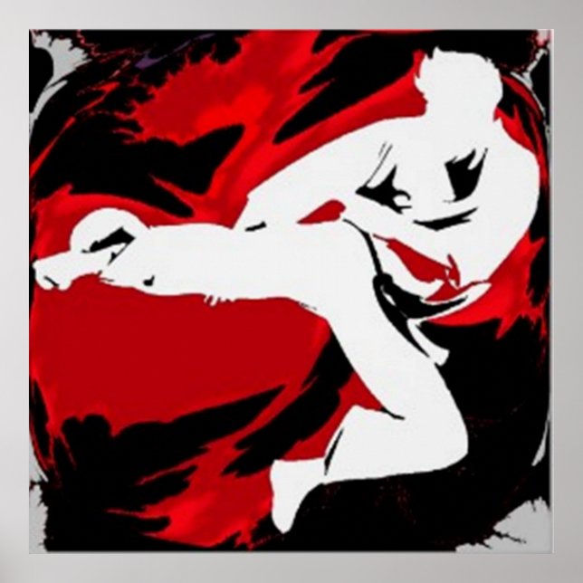 Martial Arts Man Red Swash Poster (Front)