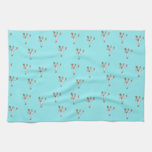 martial arts master on blue kitchen towel