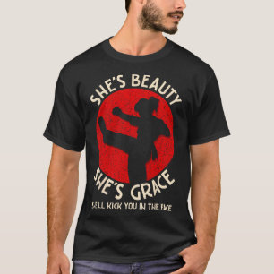 Martial Arts Maven Beauty And Grace Karate Kick T-Shirt