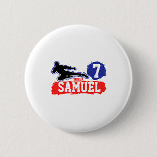 Martial Arts Ninja Warrior Theme Birthday Boy T Sh 2 Inch Round Button