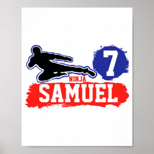 Martial Arts Ninja Warrior Theme Birthday Boy T Sh Poster